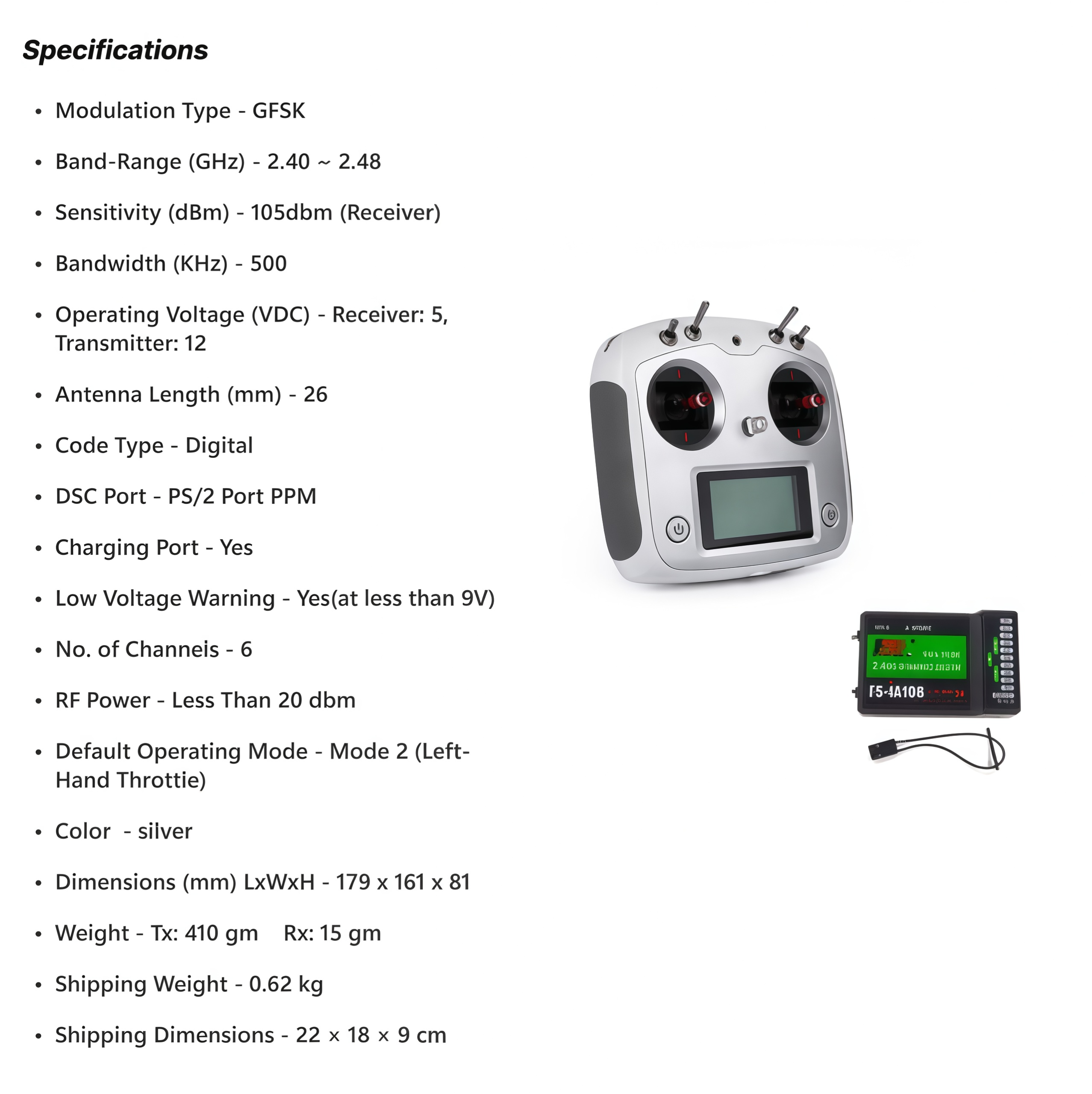 Flysky FS-i6S 2.4GHz 10CH AFHDS 2A RC Transmitter With FS-iA10B 10CH Receiver - Image 4
