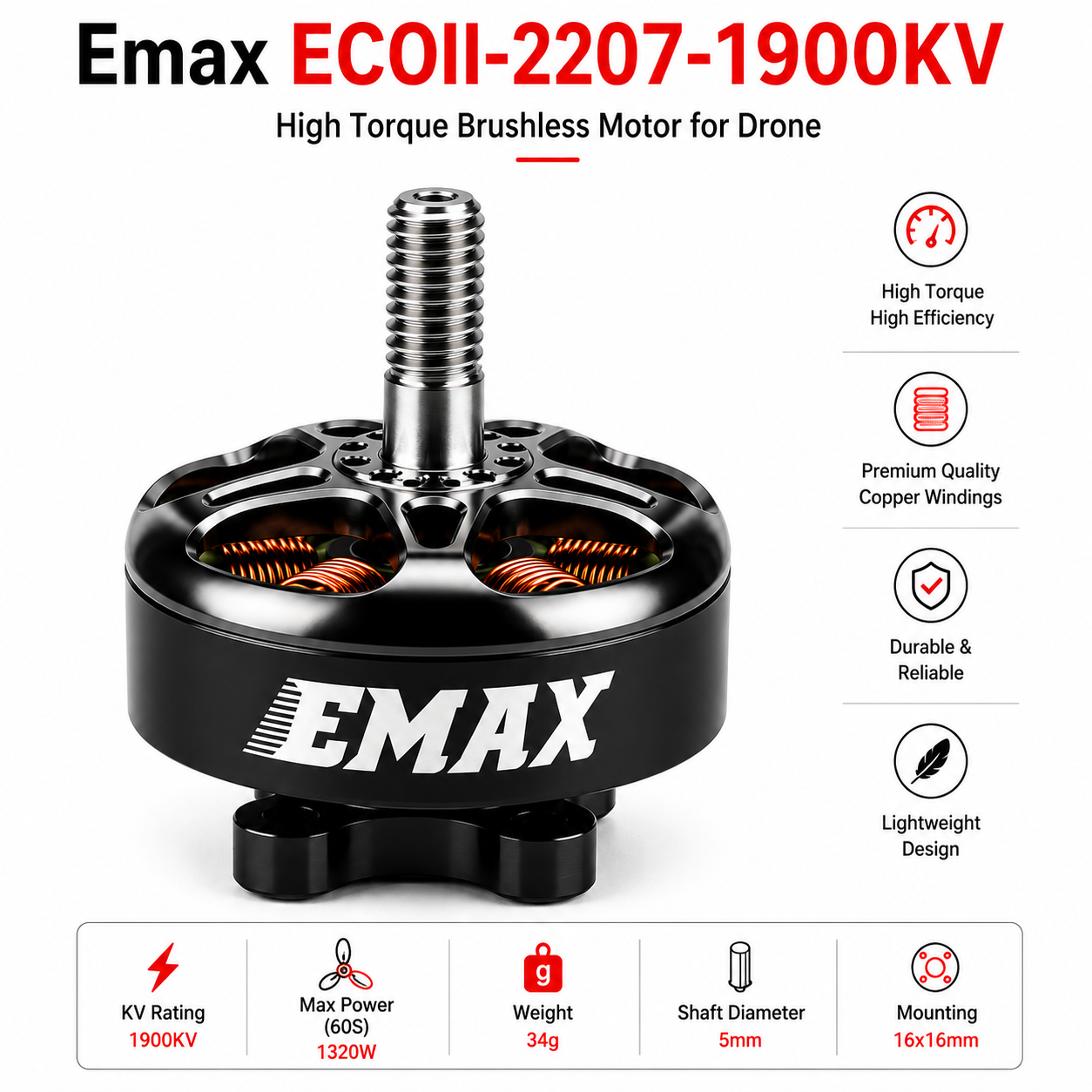 Emax ECOII-2207-1900KV Brushless Motor