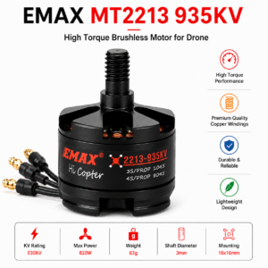 EMAX MT2213 935KV Brushless DC Motor ? Black Cap (CW Motor Rotation) With Prop1045 Combo (Original)