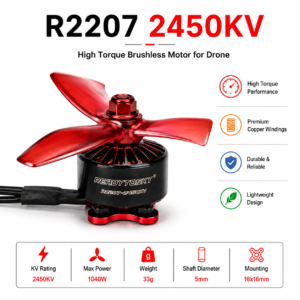R2207 2207 2450KV CCW FPV Brushless Motor(Black Cap)