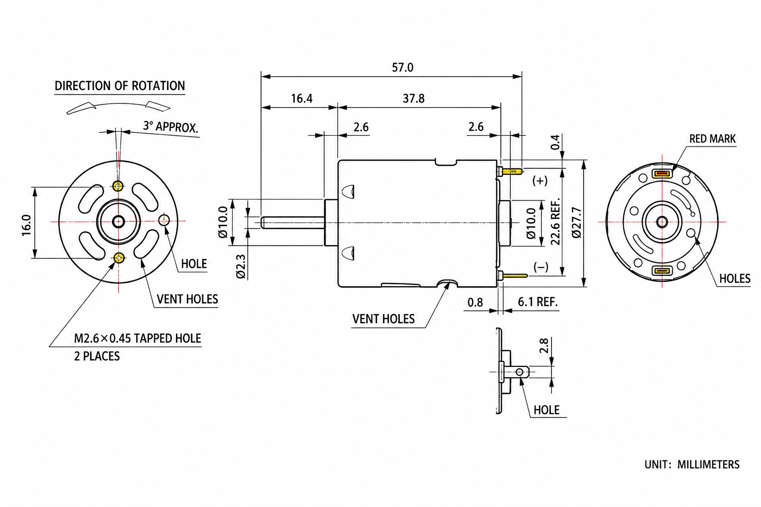 RS-380 18000 rpm 12v High Speed Carbon Brush Motor - Image 4