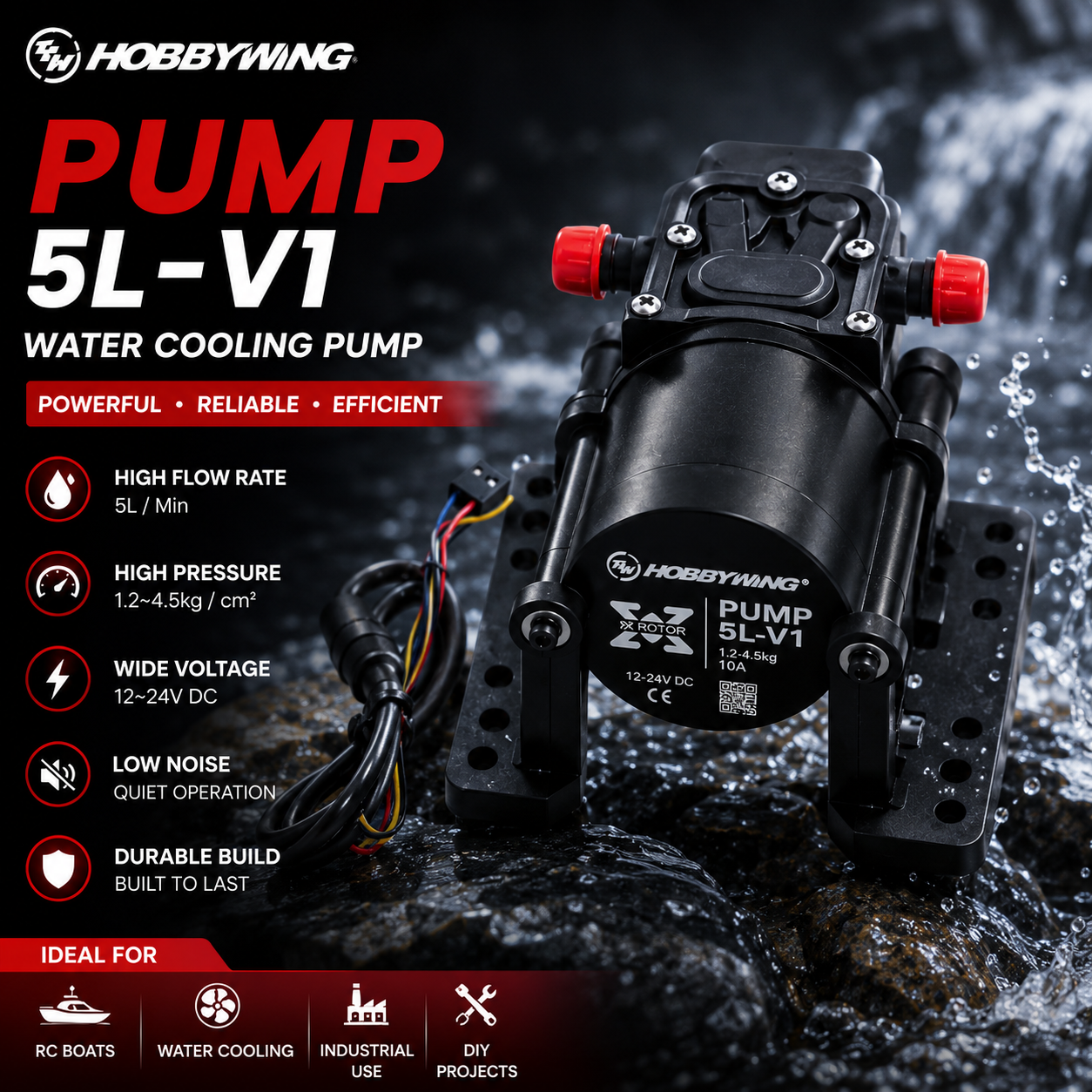 HOBBYWING 5L 12-14S Brushless Water Pump For Agricultural Drone - Image 6
