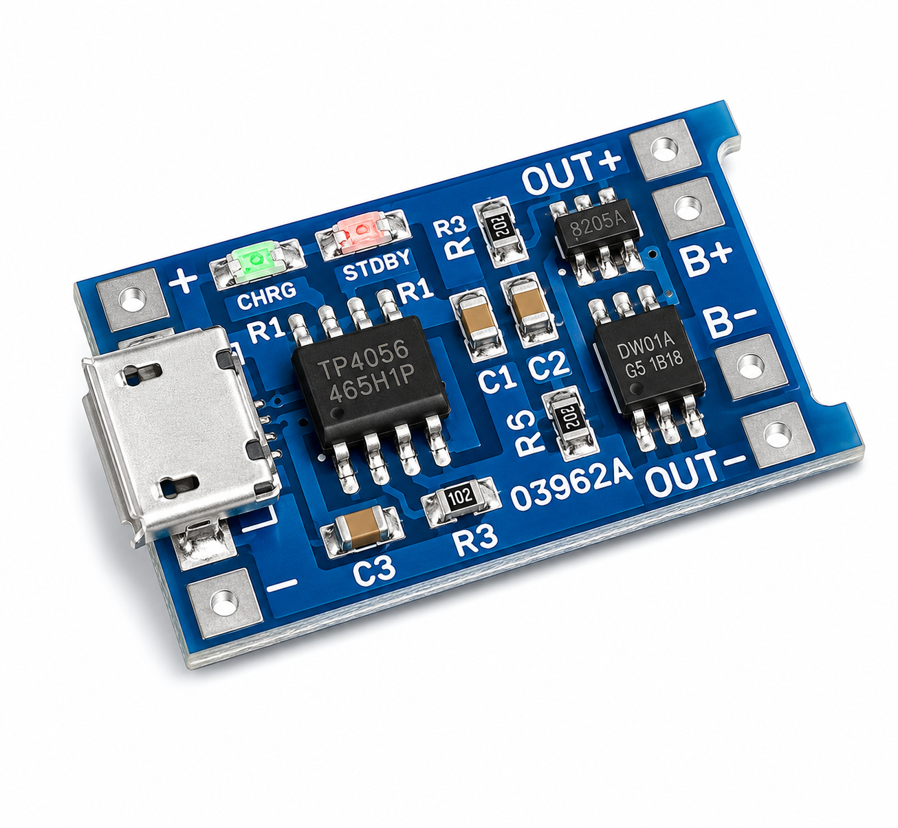 TP4056 1A Li-Ion Battery Charger with Current Protection – Micro USB