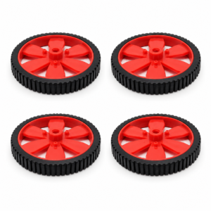 Robocraze Red BO Motor Wheel - Set of 4 | Robotics Science Project
