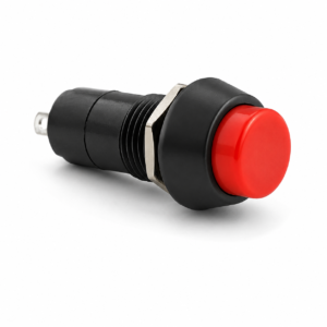 Red 12mm Round Push Button Self Locking/ Latching Switch - Non Momentary