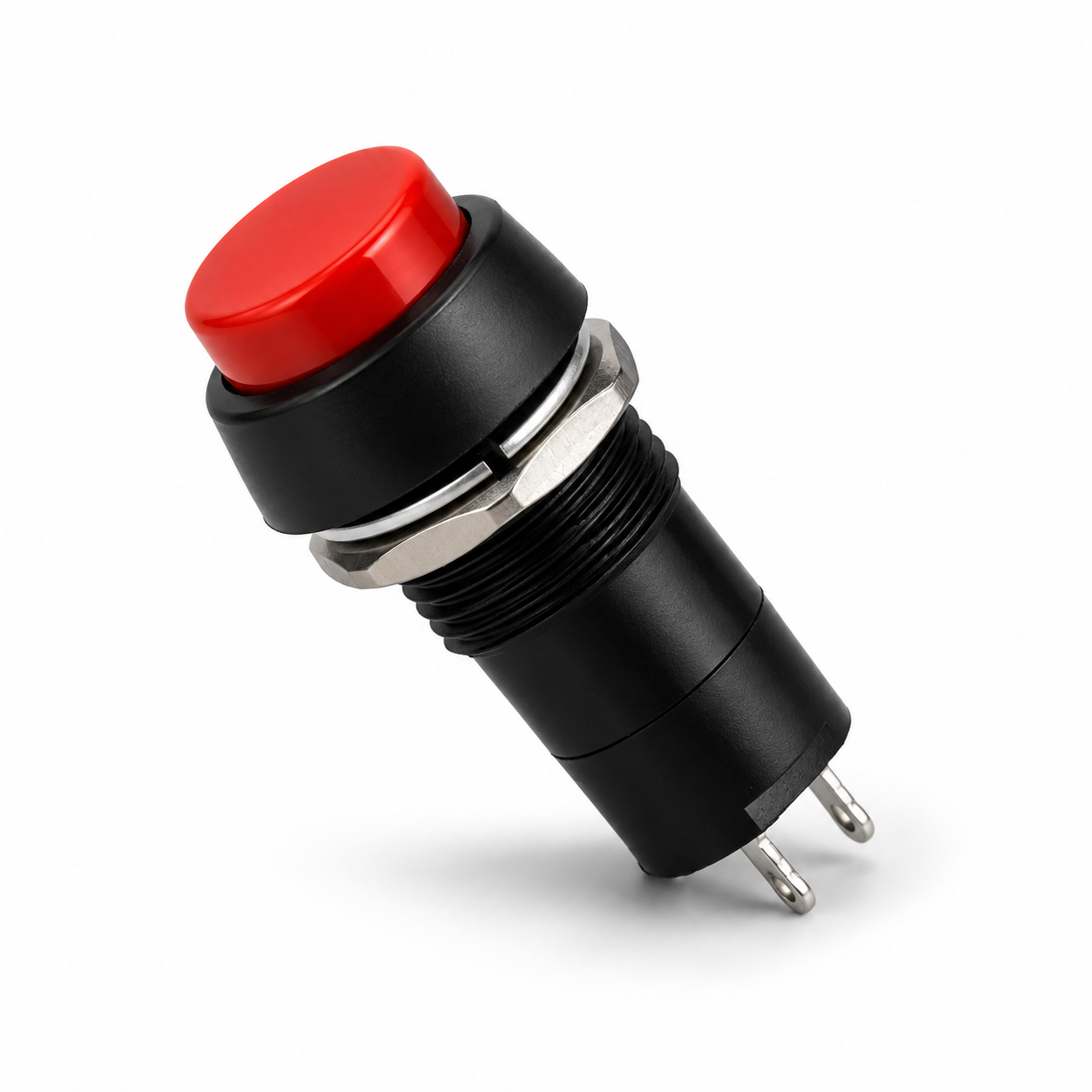 Red 12mm Round Push Button Self Locking/ Latching Switch - Non Momentary - Image 2