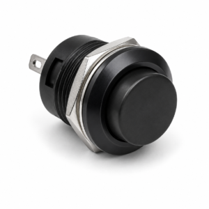 Black R13-507 16MM 2PIN Momentary Self-Reset Round Cap Push Button Switch