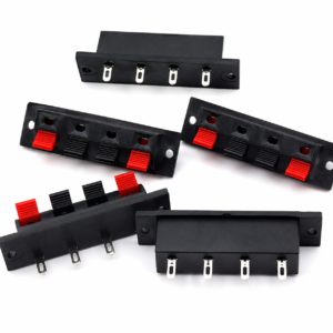QBM 4 Position Push-in Spring Load Audio Speaker Terminal Connector Jack Single Row