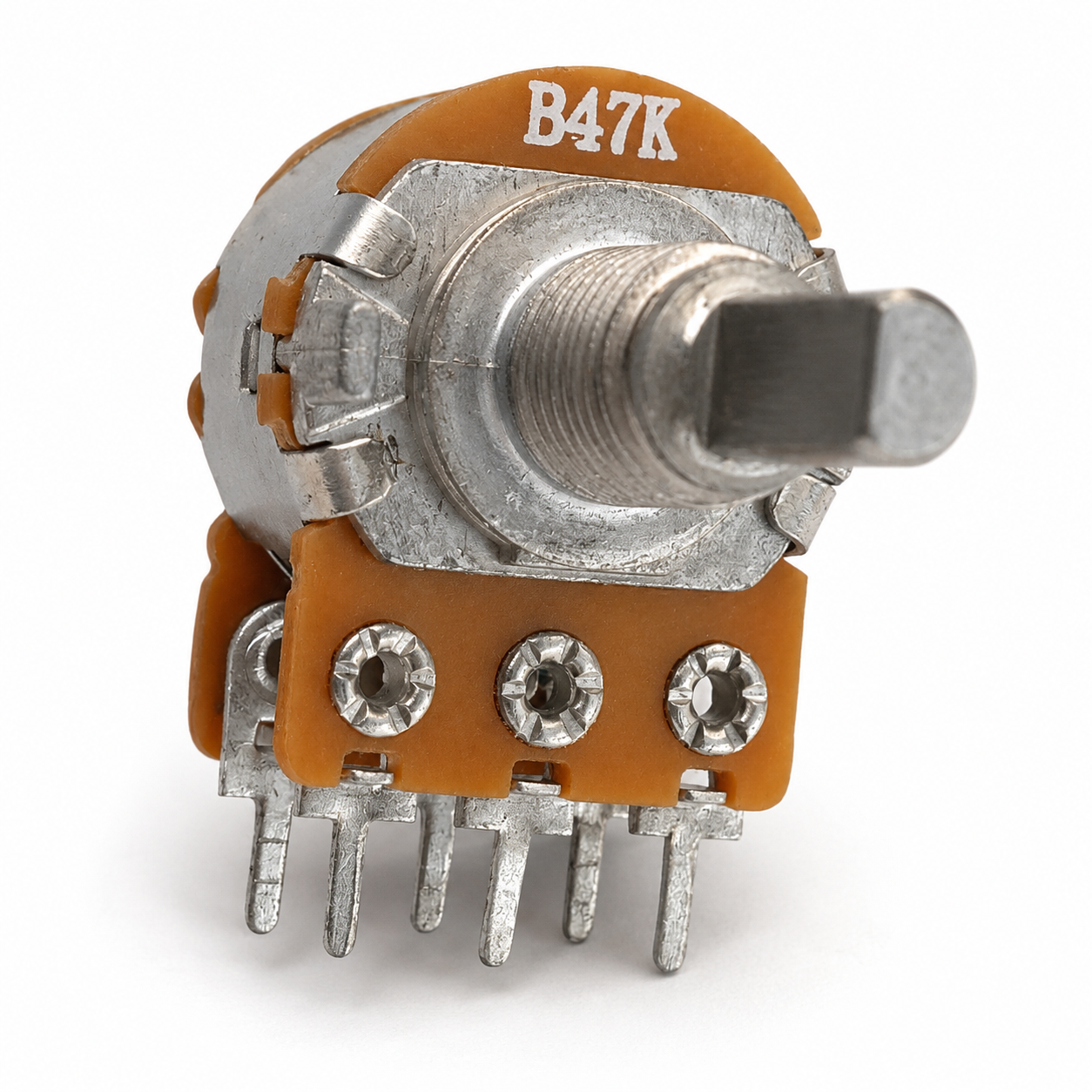 47K Ohm Dual Gang Rotary Potentiometer - Large 6 Pin Potentiometer