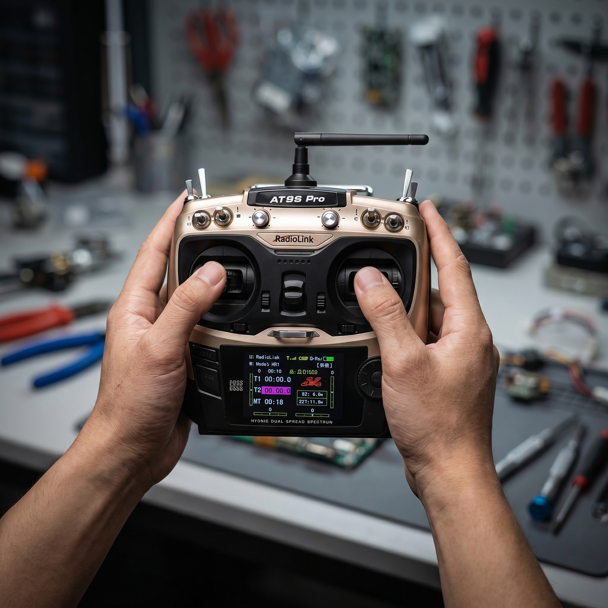 Radiolink AT9S Pro 2.4GHz 12CH RC Drone Remote with R9DS Receiver - Image 5