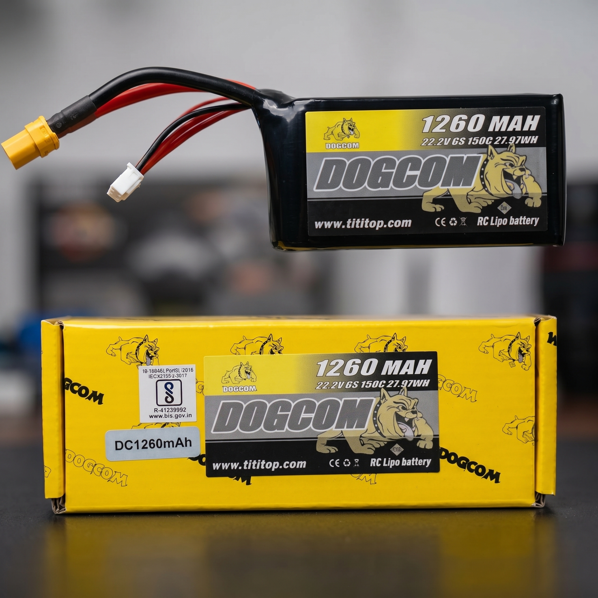 DOGCOM 6S 1300mAh 150C 22.2V LiPo Battery XT60 - Image 3