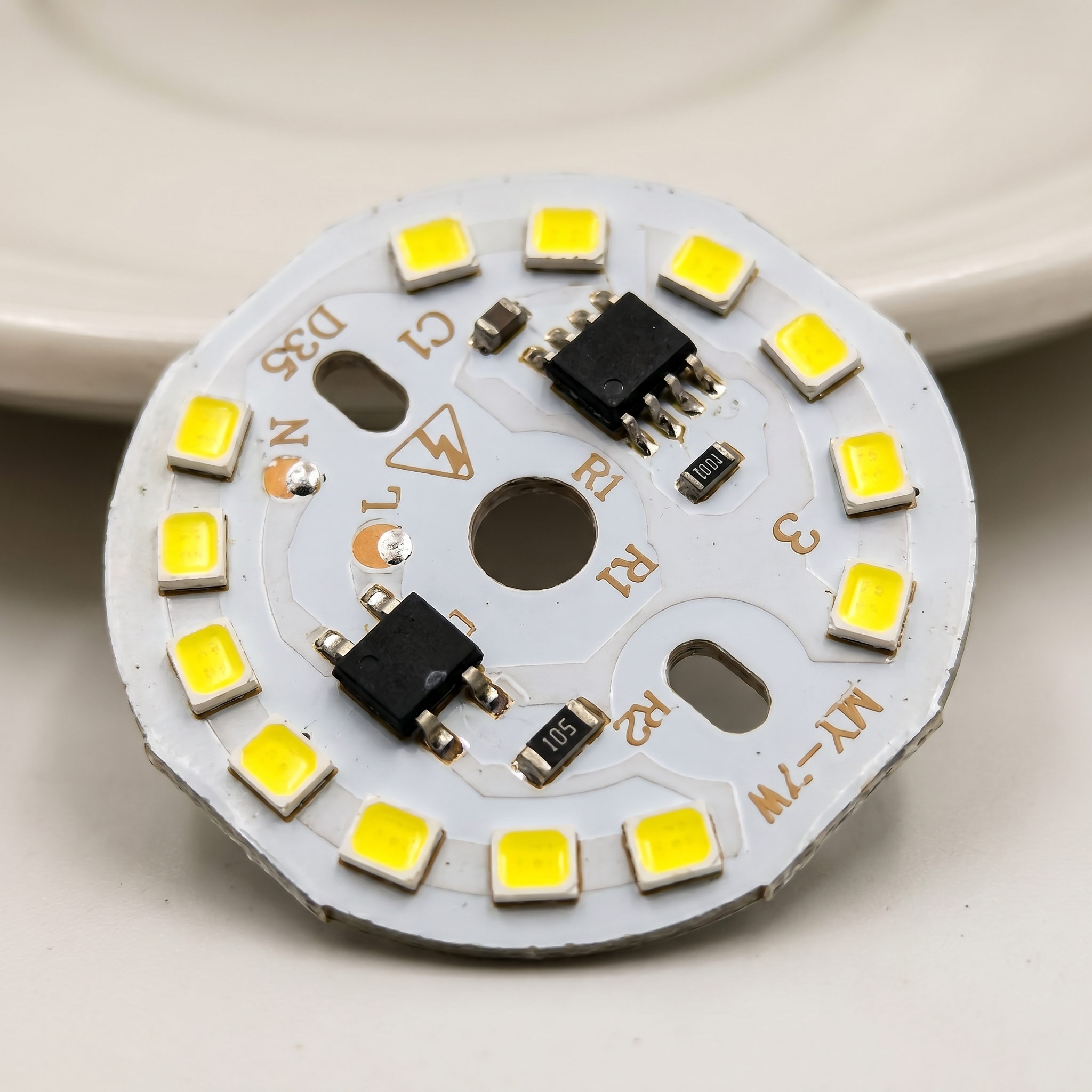 LED DOB Module, 7W, Cool White Colour, 220V AC, Round PCB Board - Pack of 5 - Image 2