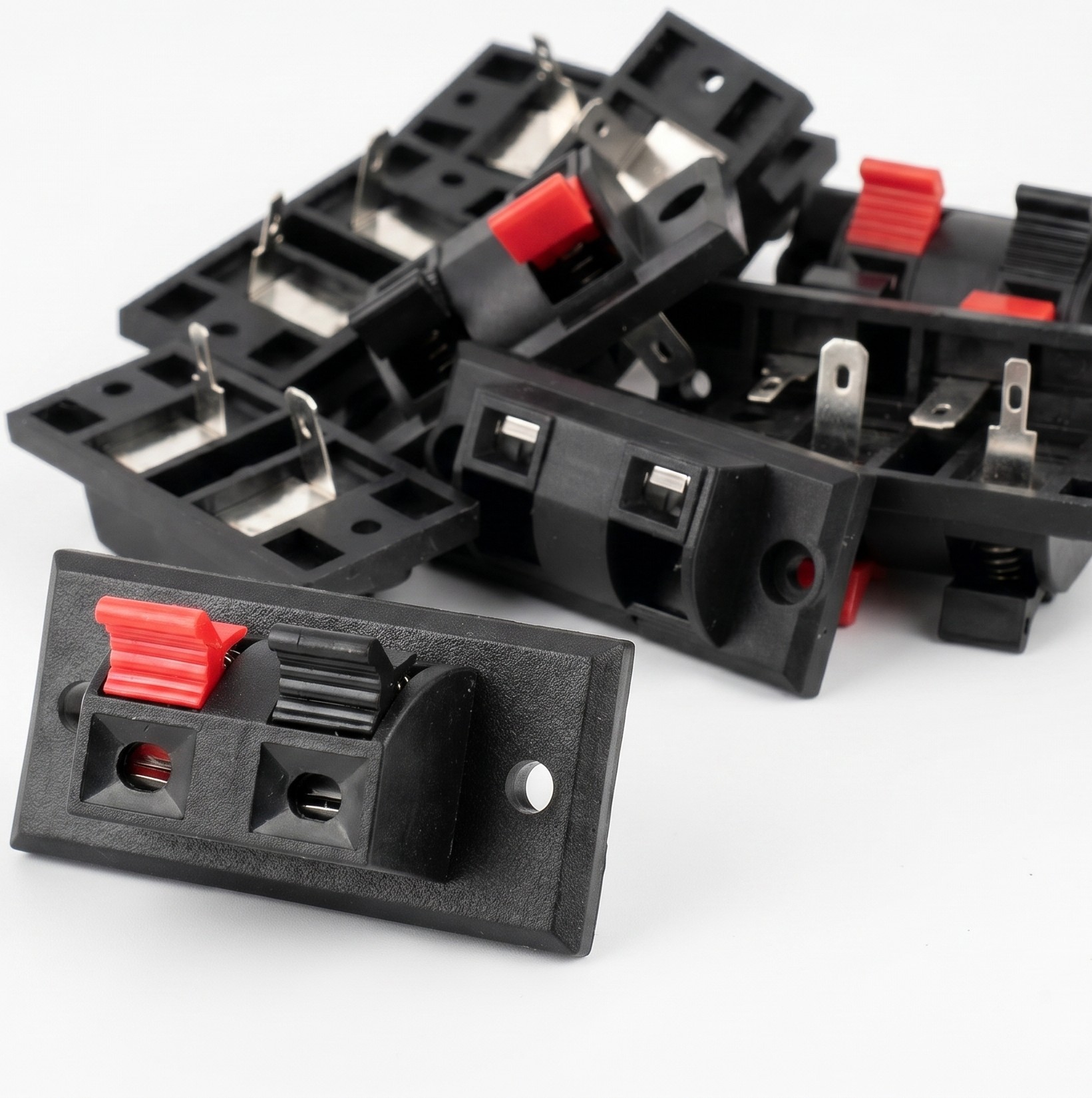 QBM 4 Position Push-in Spring Load Audio Speaker Terminal Connector Jack Single Row - Image 2